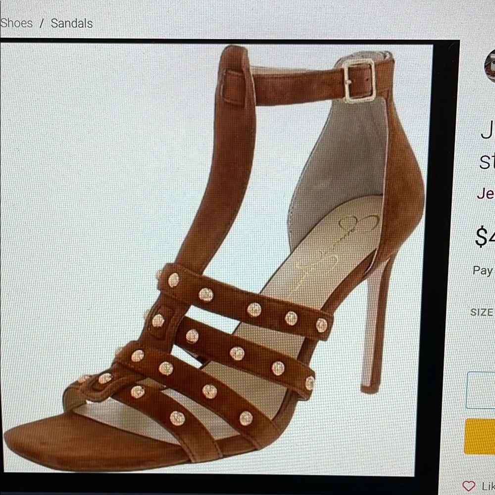 Jessica Simpson Brown Stiletto Heels with Strappy Design